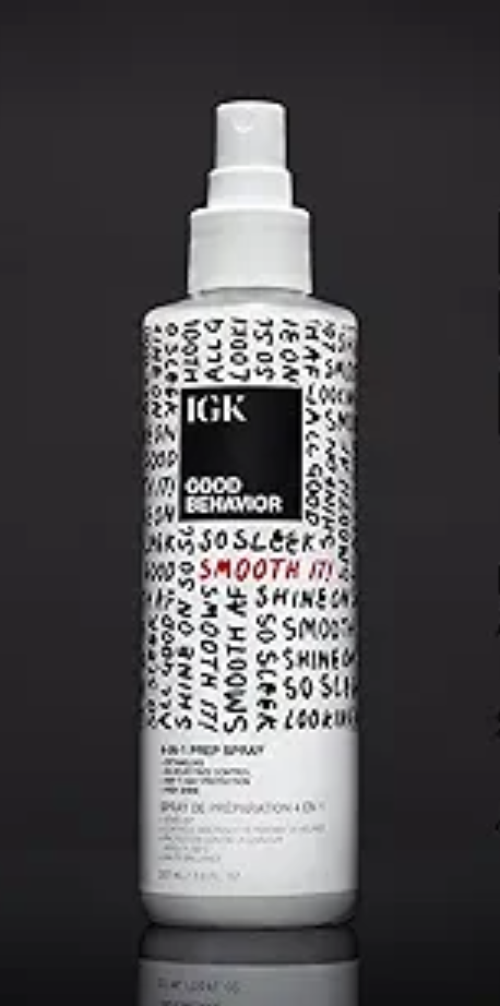 IGK GOOD BEHAVIOR 4-in-1 Prep Spray | Leave In + Detangle + Heat Protectant | Vegan + Cruelty Free |
