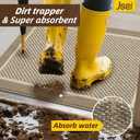 JSEI Dirt Trapper Door Mat 24"x36", Non-Slip Doormat,Beige | Entryway Rugs Washable, Dirt Resistant and Absorbent Welcome Mat, Low Profile Floor Mats for Front Back Door and Entrance