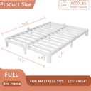 6 Inch Full Size Bed Frame, Metal Platform Bed Frame Fullwith Baffles, Heavy Duty Steel Platform Support, No Box Spring Needed, Baby & Pet Friendly, Round Corner Legs, Easy Assembly, Noiseless