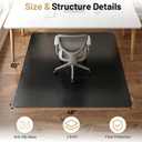 Black Hardwood Floor Chair Mat, Heavy Duty Plastic Desk Protector | 48" x 60" Durable Mat for Rolling Desk Chairs, Protects Tile, Laminate, Vinyl Floors in Home Office and Gaming Rooms