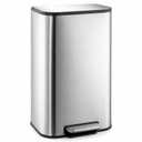 GarveeHome 30L / 8 Gallon Kitchen Trash Can, Stainless Steel Step Trash Can with Soft Close Lid, Foot Pedal and Removable Inner Bucket, Rectangular Garbage Can for Kitchen, Home Office, Living Room