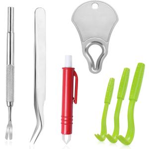 Tick Remover Tool Kit, Stainless Steel Tick Tweezers + Remover Tick Key, 4 Pack Quick & Safe Tick Twister Removal Tools for Dogs Cats Humans