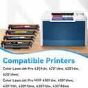 210X Toner Cartridges 4 Pack Compatible for hp 210X Toner cartridges for HP Color Laserjet Pro MFP 4301fdw 4201dw 4201dn 4301fdn 4201dne 4201dwe 4301dw Printer(Black/Cyan/Yellow/Magenta)