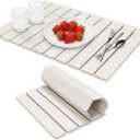 Stone Dish Drying Mat for Kitchen Counter  24" x 16" Foldable Diatomaceous Earth Mat, Quick Dry & Ultra Absorbent, Non-Slip Drying Pad for Dishes, Bottles, Cups  White Minimalist Design
