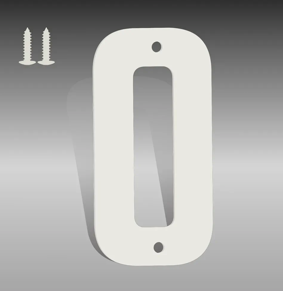 10 Inch White Metal Letters, Modern House Numbers for Outside, White Door Mailbox Numbers, Metal House Address Letter and Number for Office Apartment Outside (O)
