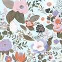 Danodoi Cyan Floral Peel and Stick Wallpaper Vintage Leaf Contact Paper Blue Flower Wall Mural Home Vinyl Waterproof Self Adhesive Removable Renter Friendly Wall Paper 17.5" x 118"