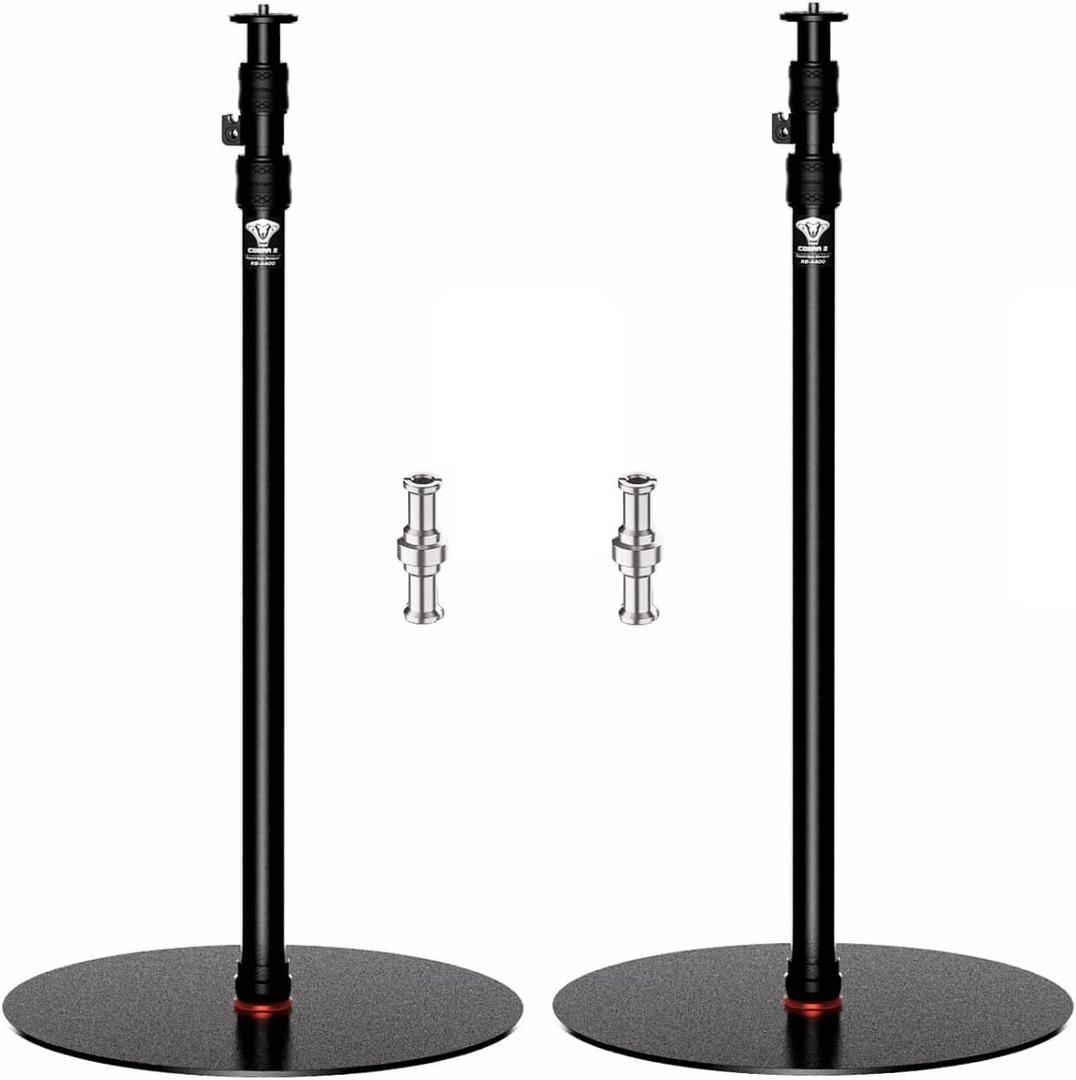 IFOOTAGE A400 Round Base Monopod, 79'' Photography Light Stand with Flat Base, Aluminum Studio Tripod Monopod Stand for Video Recording, Live Streaming, Interview, Payload 22lb (2 Pack)