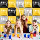 30PCS Double Sided Square Foil Balloons Wall,19 Inches Chrome Foil Balloons Tunnel Arch Garland Kit for Birthday,Anniversary,Wedding,Graduation Party Background Graduation Party Decoration (Gold Silver and Gold Black)