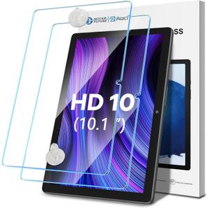 AACL 2-Pack Tempered Glass for All-New 10.1" Tablet, 9H Glass for W10Y/HD 10/10 Plus/10 Kids/10 Kids Pro Tablet Screen Protector (2023/2021,13th/11th Gen)[Easy Installation][Anti-Scratch]