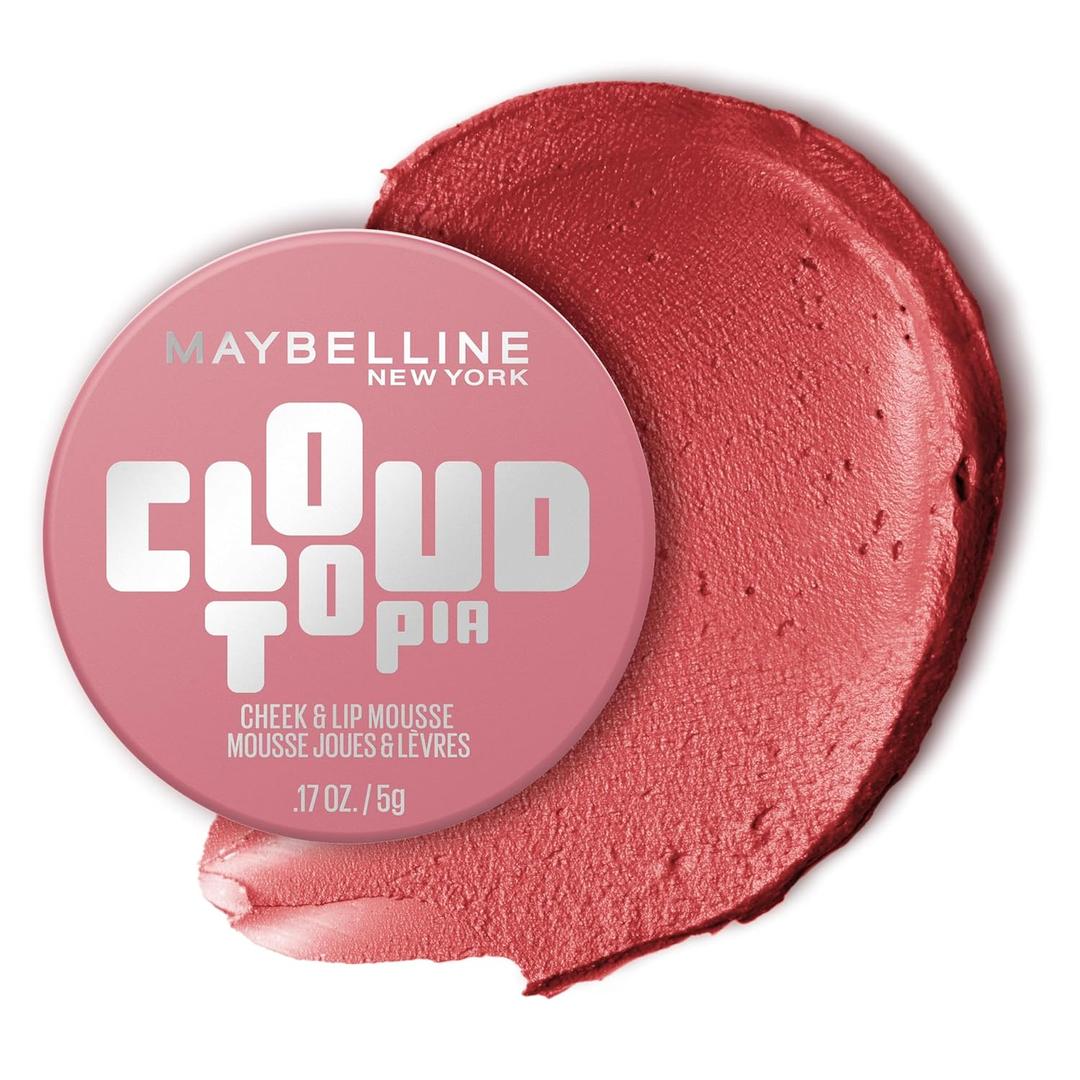 Maybelline Cloudtopia Blush for Cheeks and Lip Mousse, Ultra-Vivid, Pigmented Formula for Up to 14HR of Blush and Lip Makeup Color, Enchanted Mauve, 1 Count