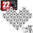 2 x 22Pcs Fridge Magnet,Small Strong Magnets for Refrigerator,Magnetic Push Pin,Heavy Duty Magnets for Whiteboard,Crafts,Kitchen Accessories,Office and Locker Accessories (Silver)