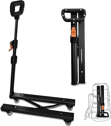 Folding Hand Truck, Portable Mobile Trolley with 4 Wheels, 500 LBS Load-Bearing, Compact and Lightweight for Luggage, Camping,Travel, Moving, Shopping, Easy to Store, Black