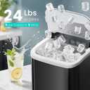 OLIXIS Countertop Ice Maker Machine with Handle, Auto-Cleaning Portable Ice Maker with Basket & Scoop, 26lbs in 24Hrs & 9 Ice Cubes in 6 Mins, 2 Ice Cube Sizes, for Home Party Camping RV, Black