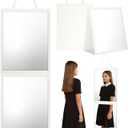 Foldable Travel Portable Full Length Mirror, Dance Bag Hanging Mirror, Full Body Mirror for Dance, Camping, Travel, Dance Competition Must Haves Backstage Folding Hanging Mirror (White, 33*13 Inch)