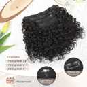 FLUFYMOOZ 4PC Clip in Hair Extensions, 10 Inch 100 Pure Protein Silk Short Hairpiece Deep Curly Wavy Hair Extensions Clip in Natural Soft Hairpiece for Women-Black Brown