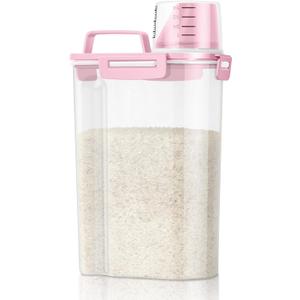 TBMax Rice Storage Container 5 Lbs, Small Airtight Dry Food Container for Flour Cereal Pasta Kitchen Pantry Organization -Red