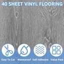AKOLAFE 40 Sheet Vinyl Flooring 12 x 12 Peel and Stick Floor Tile Waterproof Clearance Vinyl Floor Tiles Wood Grey Self Adhesive Floor Tiles Sticky Laminate Flooring for Bathroom Kitchen Basement RV