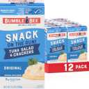 Bumble Bee Snack On The Run Original Tuna Salad with Crackers Kit (Pack of 12) - Ready to Eat Protein Snack Pack - 8g Protein per Box - Wild Caught MSC Certified Tuna, Best By 12/25