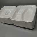 9x9 Clamshell Food Containers, 100 Pack Disposable Take Out Food Container With 3 Compartments, Compostable To Go Boxes, Eco Friendly To Go Containers With White Bagasse