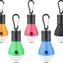 LED Camping Tent Lantern, Portable Outdoor Waterproof Emergency Light Bulb, Battery Powered with Clip Hook, Super Bright, for Hiking, Party，Camping, Fishing, Power Failure (5 Packs, Multi-Color)