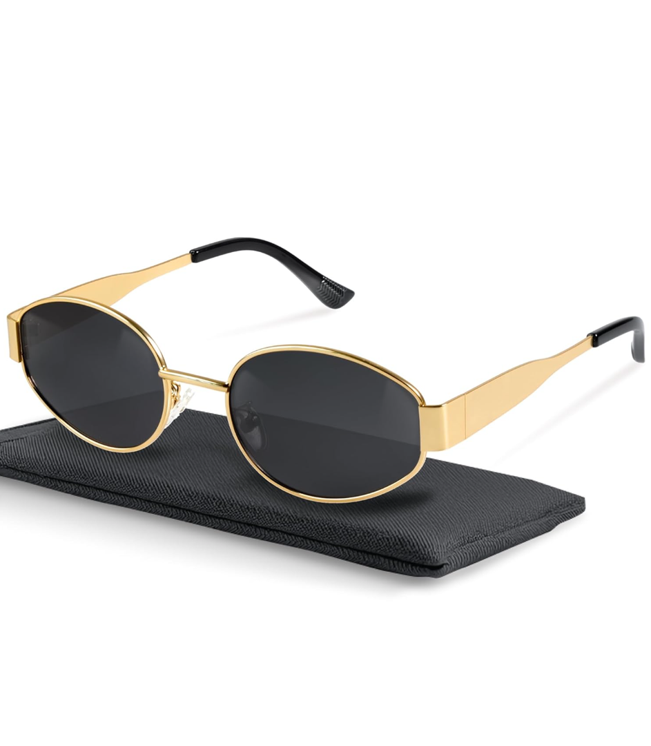 livho 2025 Trendy Oval Sunglasses - Stylish Polarized Shades for Everyday - Retro Metal Frames