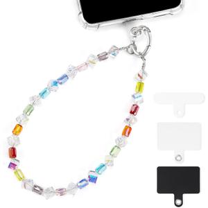 humlbird Phone Wrist Strap Crystal Cellphone Lanyard with 3 Tab Hands Free Wristlet Strap (Colorful)