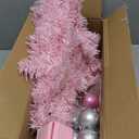 TURNMEON Remote Control 8 Modes 3 Ft Christmas Tree Warm Lights 15 DIY Ball Ornaments Star Battery Operated Artificial Pink Full Tree Timer Holiday Xmas Decoration Home Indoor Table Valentine's Day