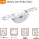 uxcell 25mm Sliding Door Nylon Pulley Furniture Roller Wheels 61mm Hole Distance for Screen Door Wardrobe Cupboard Closet, 8Pcs, White Silver Tone