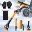 Car Windshield Ice Scraper With Snow Brush, Snow Removal Squeegee For Automotive, Exterior Dust Remover Brushes And Brooms, Essential Winter Car Window Extendable Long Handled Snow Brush Tool.