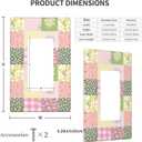 Checkered Daisy Floral Single Rocker Light Switch Plates And Outlet Covers Decorative Electrical Wall Plate Receptacle Switchplate Decorate Plug Cover For Bathroom Bedroom Kitchen 4.6 * 2.8 Inch