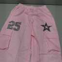 RoseSeek Girl's 2 Piece Summer Outfits Short Sleeve Ruched Basic Tess and Camo Cargo Pants Sets Trendy Pure Pink 12Y