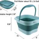 Collapsible Foot Bath Soak Tub with Handle, Plastic Foldable Feet Spa Soaking Basin Bucket with Massager Acupoint for Washing, Pedicure Foot Care Bathtub Bowl Tools for Pain Relief, Green