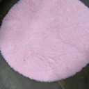 FJZFING Pink Round Rug Ultra-Soft Plush Modern 4x4 Circle Area Rug for Kid's Bedroom, Fluffy Shag Circular Rug for Nursery Room, Non-Slip Home Decor Cute Pink Carpet for Teen's Room