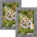 TOFOREVO Picture Frames 4x6 Set of 2 Stone Grey Wood Grain Photo Frame for Gallery Wall Mounting or Tabletop Display
