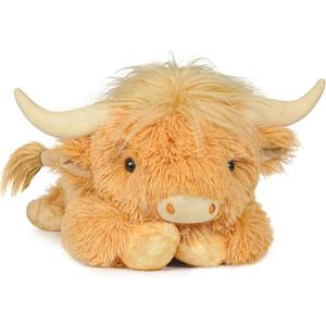 WDXDSOB Weighted Highland Cow Stuffed Animals, 4.2 Lbs Weighted Highland Cow Plush for Kids & Adults, 21.6 Inch Large Cattle Pillow Toy Gift for Christmas Birthday Gift (Yellow)