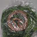 Dingion 12" Real Touch Christmas Cedar Wreath Realistic Artificial Cedar Wreaths for Front Door Small Fake Pine Cypress Wreaths with Cow Bell Velvet Ribbon for Xmas Holiday Outdoor Indoor Home Decor (Brown)