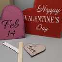 3 Piece Valentines Decorations Outdoor Large Heart Wooden Porch Signs Valentines Wood Love Ornaments Sign for Front Door Home Farmhouse Garden Patio Wedding(Classic Style) (3 different sizes)