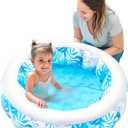 SLOOSH Inflatable Kiddie Pool for Kids, 36"x8.5" Swimming Pool with Soft Pad Floor for Kid & Toddler, Round Blow Up Baby Ball Play Pit Pools for Swim Party, Portable Indoor & Outdoor Water Toys (Blue)