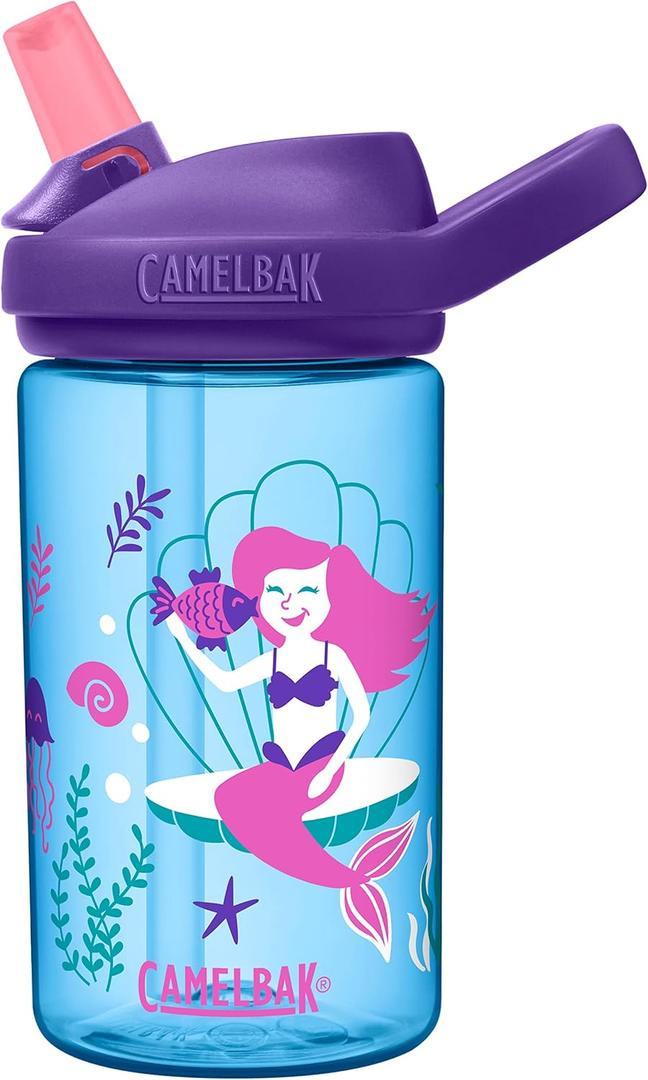 CamelBak Eddy+ Kids Bite Valve Straw Tritan Water Bottle | Kids, with Tritan (Magical Mermaids)