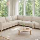 Polyester Karlstad Corner Sofa Cover (2+3/3+2) Replacement, is Custom Made for IKEA Karlstad Sectional Slipcover Replacement (Beige Polyester)