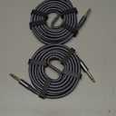 Elebase 1/4 Inch TRS Instrument Guitar Cable 10ft 2Pack,Straight 6.35mm Guitar Bass AMP Cord,Quarter Inch 6.3mm Male Jack Stereo Audio Balanced Line for Electric Guitar,Bass,Keyboard,Amplifier,Speaker (Grey)