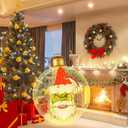 24 Inch Light Up Large Inflatable Christmas Ball Outdoor Decoration, Christmas Green Big Monster PVC Inflatable Xmas Blow up Ball Ornaments with Remote for Winter Holiday Party Garden Lawn Yard Porch