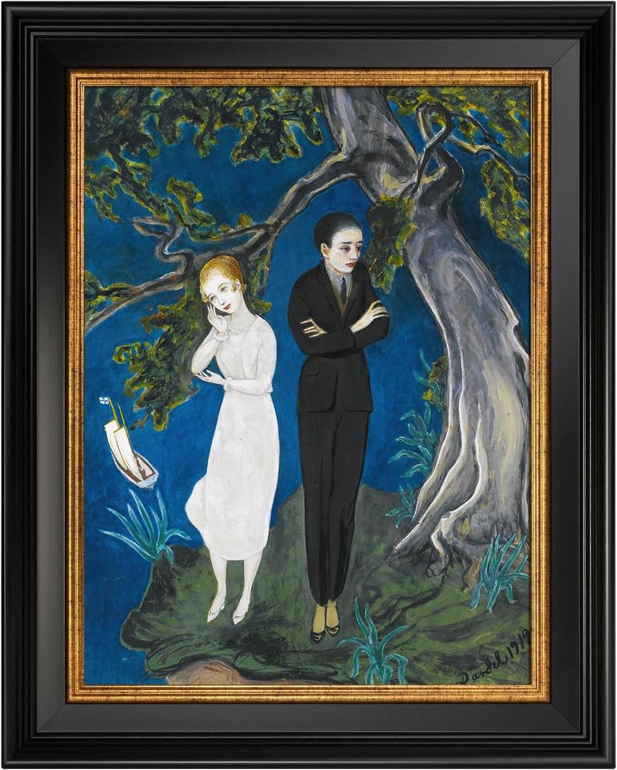 Canvas Frame for 5x7 Art Prints Oil Paintings, 1.7" Wide Minimalist Open Back Wall Picture Frames for Landscape Family Animal Memorial Portraits, No Cover & Back (Black Gold)