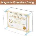 2 Pack 11X14 Acrylic Wall Mount Picture Frame Self-adhesive, Clear No Drilling Magnetic Floating Frameless Photo Frames for Display Diploma Degree Certificate and Files