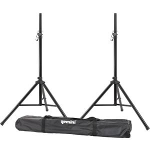 Gemini Sound DJ Speaker Stands, Set of 2, Steel Tripod, 200 lb (ST-Pack) | Fold-out telescoping tripods, adjustable up to 80 inches tall, heavy duty steel, carry bag included