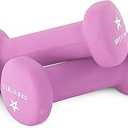 Yes4All Neoprene Coated Dumbbell Hand Weight Sets of 2 Multiple Weight Antiroll, AntiSlip, Hexagon Shape, Purple, 2 lb Pair