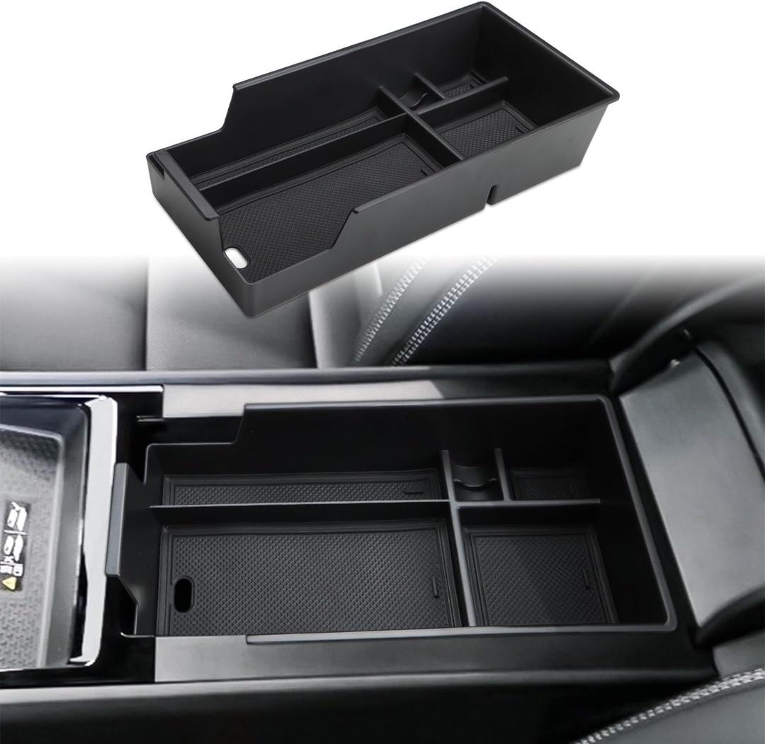 MARCHFA Center Console Organizer Compatible for 2025 2024 2023 Chevy Blazer EV Accessories Armrest Box Tray Organizer Insert with non-slip mats