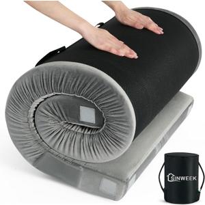 Sinweek Memory Foam Camping Mattress CertiPUR-US Waterproof Portable Roll Up Mattress for Adults Cot Mattress Car Van Sleeping Mat Pad with Carrying Bag (Cot (72*24*3"))