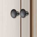 3 x 15 Pack Black Cabinet Knobs - 1.18 Inch (30mm) Round Zinc Alloy Drawer Knobs, Dresser & Wardrobe Door Handles, Hardware for Kitchen, Bathroom, Bedroom