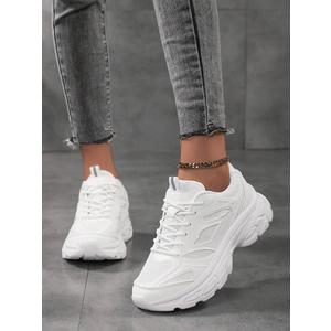 Women's Fashion Sneakers Platform Sneakers Chunky Street Style White and Black, Size 39 